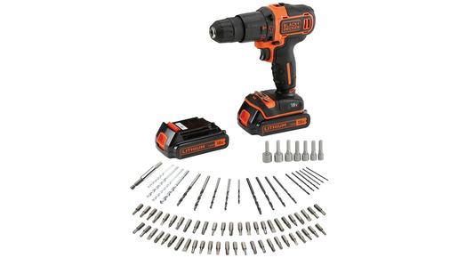 BLACK & DECKER set akumulatorska udarna bušilica i pribor 18 V - 2 akumulatora i 80 dijelni pribor - BDCHD18BAFC
