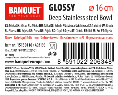 BANQUET Inox zdjela za miksanje 16 cm