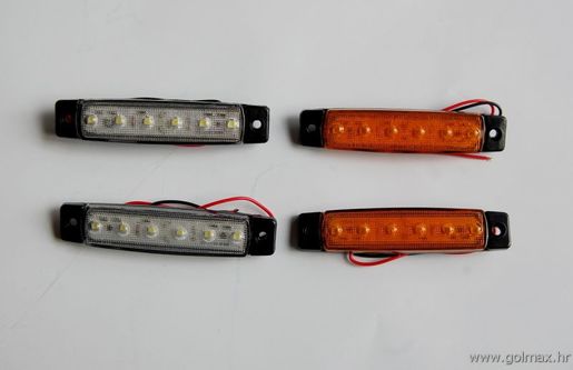 12V  6 LED-a pozicijsko svjetlo za maske kamiona  -BIJELA (cijena za 1 kom)