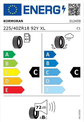 Kormoran 225/40R18 Ultra High Performance 92Y XL,Pot: C,Pri: C,Buka: 72 dB