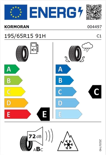 Kormoran 195/65R15 SNOW 91H,Pot: E,Pri: C,Buka: 72 dB