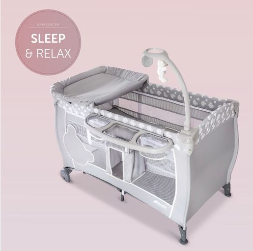 Hauck sklopivi krevetić babycenter teddy grey