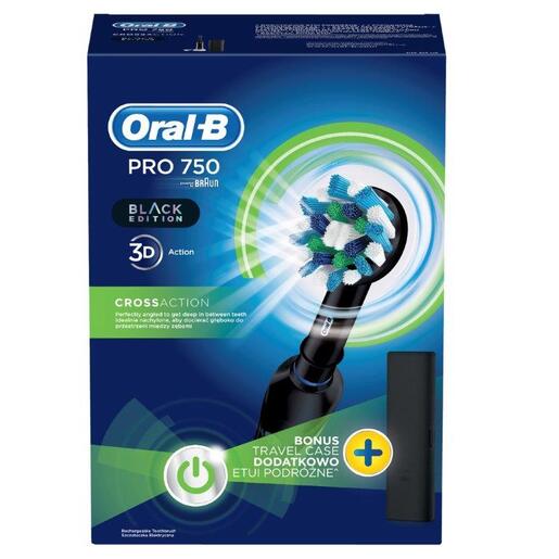 Oral-B električna četkica PRO 750 BLACK + PUTNA TORBICA