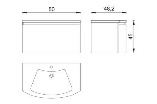 CONCEPTO TWIST 80 baza s umivaonikom