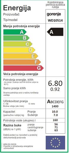 Gorenje perilica-sušilica WD10514