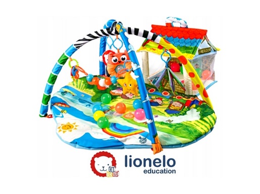 Lionelo dječja podloga za igru - edikativni madrac s igračkama + lopticama Imke