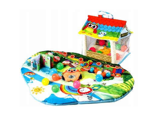 Lionelo dječja podloga za igru - edikativni madrac s igračkama + lopticama Imke