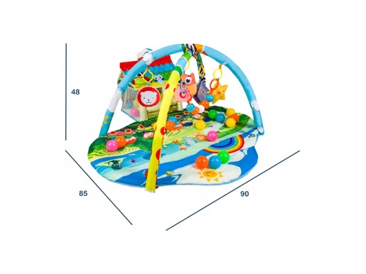 Lionelo dječja podloga za igru - edikativni madrac s igračkama + lopticama Imke