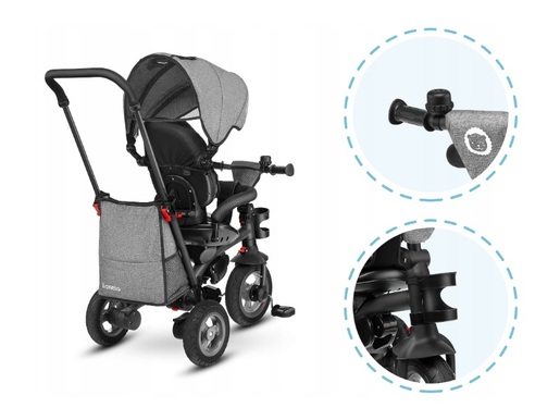 Lionelo tricikl Tris 2 u 1 sivi