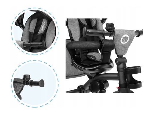 Lionelo tricikl Tris 2 u 1 sivi