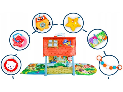 Lionelo dječja podloga za igru - edukativni madrac + dvorac s igračkama Agnes