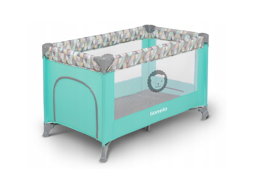 Lionelo dječji prijenosni krevetić Adriaa, jamstvo 5g, tirkiz/scandi