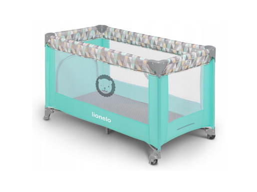 Lionelo dječji prijenosni krevetić Adriaa, jamstvo 5g, tirkiz/scandi