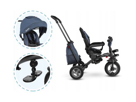 Lionelo tricikl Tris, 2 u 1, jeans, jamstvo 60 mjeseci