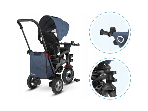 Lionelo tricikl Tris, 2 u 1, jeans, jamstvo 60 mjeseci