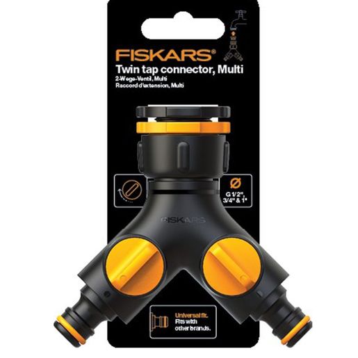 FISKARS konektor 2-u-1  1/2”, 3/4”, 1”