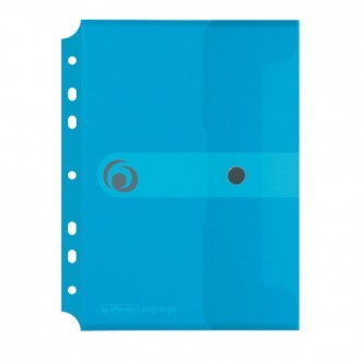 Kuverta s dugmetom, A5, uložna, polipropilen, prozirno plava, Easy orga to go, Herlitz