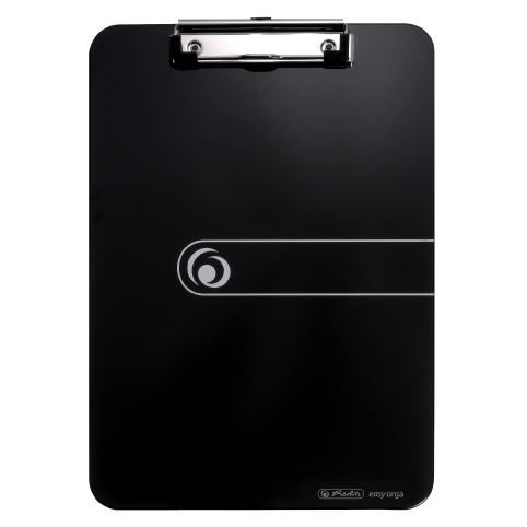 Herlitz mapa pvc, podložna sa štipaljkom, crna