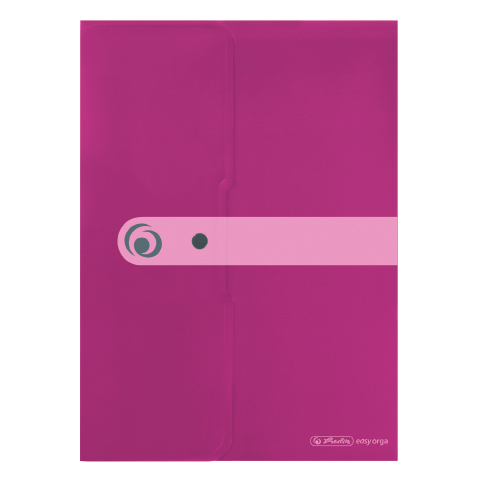 Herlitz mapa pp, A4 s gumbom, prozirna roza