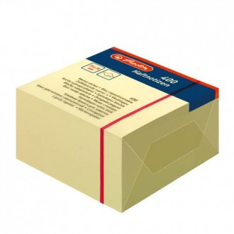 Blok kocka samoljepljiva 75 x 75 mm, 400 listića, papir, žuta, Herlitz