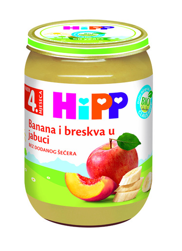 Hipp bio vk banana/breskva/jabuka 190g