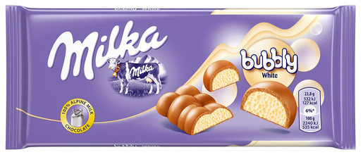 Milka čokolada bubbly white 95g