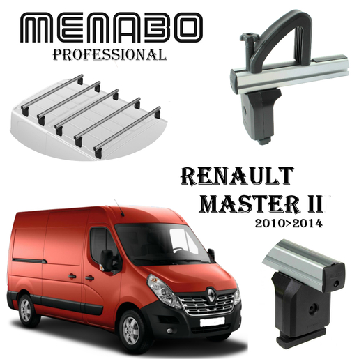 Krovni nosači za  Renault Master ll 2010-2014 5 poprečne šipke+ graničnici