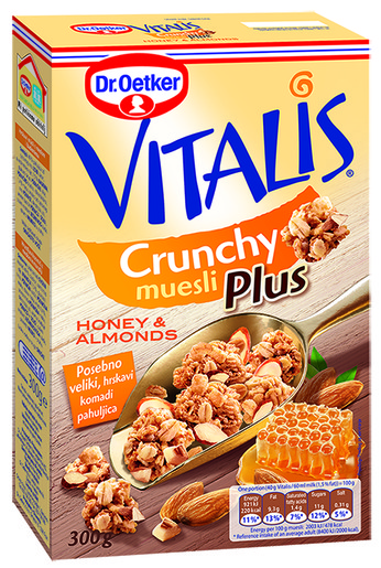 Dr. oetker crunchy plus med badem 300g