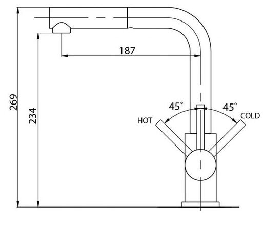 Helika Quadro SQQ100W silica sudoper + Helika Modus krom slavina