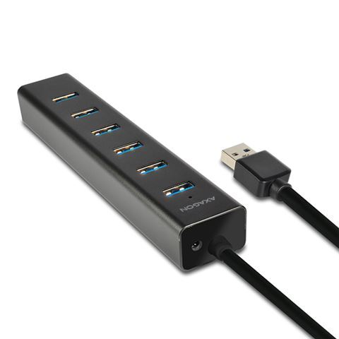 AXAGON HUE-SA7BP 7x USB3.0 Hub, Charging + AC Adapter