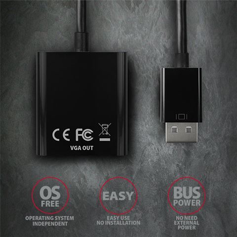 AXAGON RVD-VGN DisplayPort -> VGA adapter FullHD