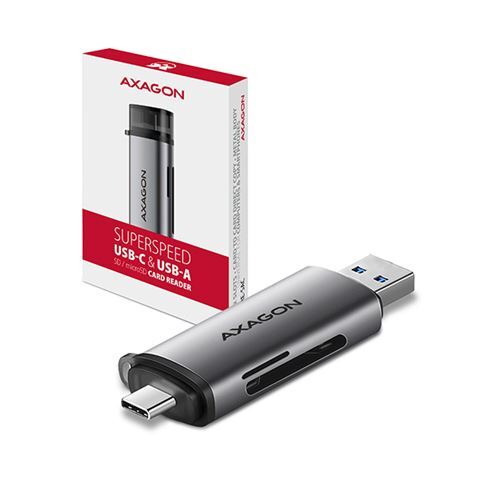 AXAGON CRE-SAC External USB 3.2 Gen1 Type-C+Type-A 2-slot SD/microSD