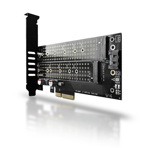 AXAGON kontroler PCIe, 1x M.2 SATA + 1x M.2 NVMe, standard & low profile (PCEM2-D)