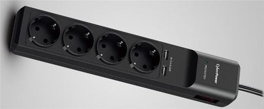 CyberPower prenaponska zaštita, P0420SUD0, 4x šuko, 2x USB