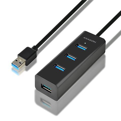 AXAGON USB HUB, 4x USB3.0, MicroUSB Charging, 1.2m (HUE-S2BL)