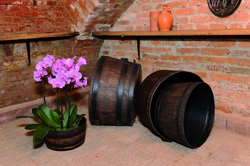 ROTO MAMBO XL cvjetna tegla - imitacija drva (Ø790 x 320 mm)