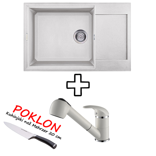 Elleci Easy 310 sudoper + Helika Rondo bijela slavina