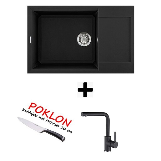 Elleci Easy 310 sudoper + Helika Forte bijela slavina