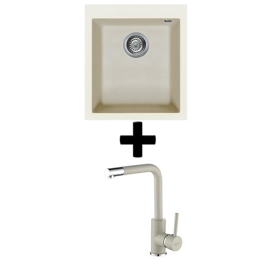 Elleci Quadra 100 sudoper + Helika Forte bianco antico slavina