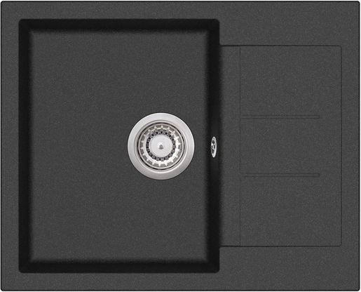 Helika Tesa SQT102-W black metallic sudoper + SHR L crna slavina