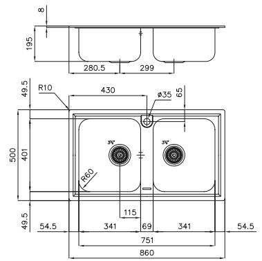Foster Elettra 5886 060 STD sudoper