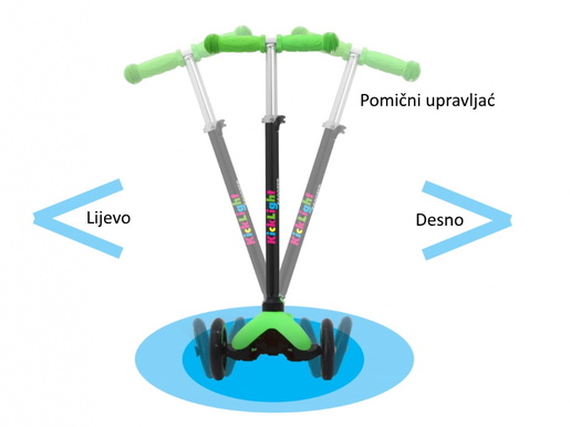Jamara romobil za djecu, 3 kotača, svjetla na kotačima, zeleni