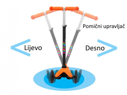 Jamara romobil za djecu, 3 kotača, svjetla na kotačima, narančasti