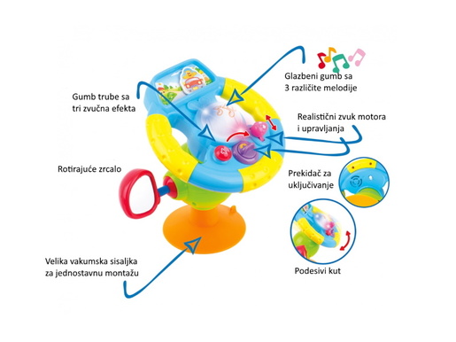 Jamara didaktička igračka volan za auto sa zvukom, First Step Baby Drive