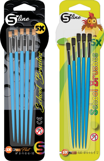 Kistovi tempera set S-LINE 5/1 br.0,4,6,8,12 blister