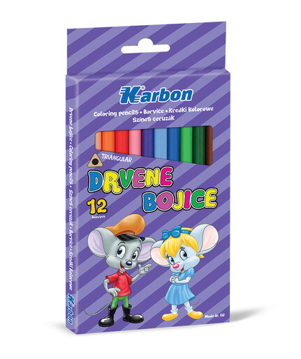 Boje drvene 1/12 debele trobridne Hlapić