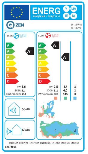 Qzen klima Start Inverter Plus ZE-12WSE/ZE-12OSE 3.5 kW