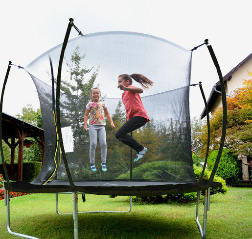 LEGONI trampolin SPACE sa zaštitnom mrežom, 244cm-crni