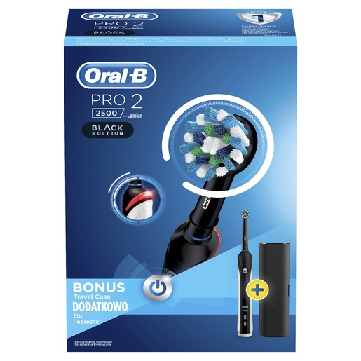 Oral-B električna četkica PRO2500 BK+TRAV CASE