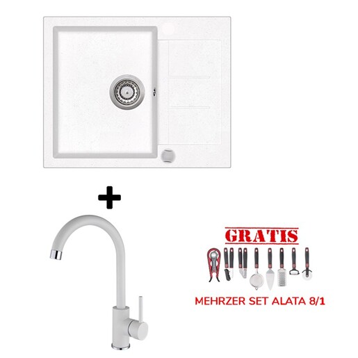 Helika Tesa SQT102-W alba sudoper + SHR J bijela slavina